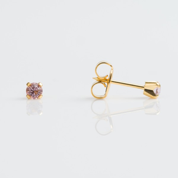 اقراط ثقب الأذن GOLD PLATED 3MM JUNE ALEXANDRITE( 93 )