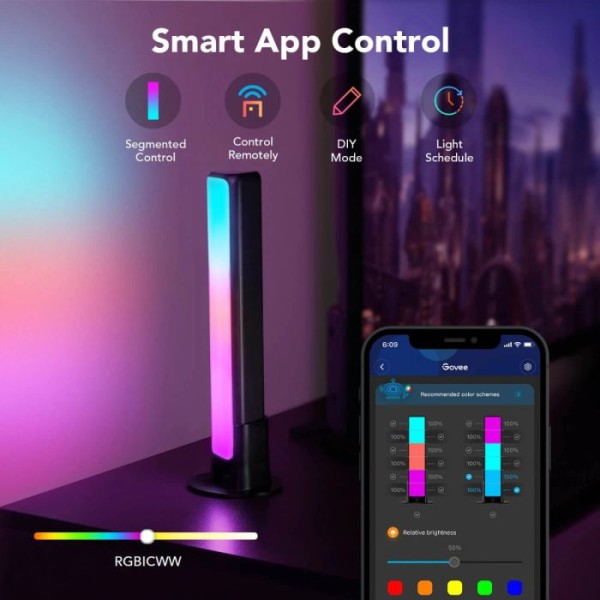 Govee RGBICWW WiFi + Bluetooth Flow Plus Light Bars
