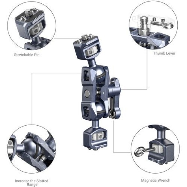 SMALLRIG 3873 MAGIC ARM WITH DUAL BALL HEADS (1/4"-20 SCREWS)