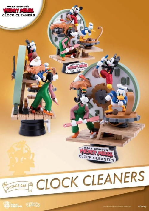 Beast Kingdom DS-046 Disney Mickey Mouse Clock Cleaners Diorama Stage