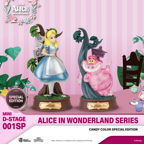 DISNEY ALICE IN WONDERLAND SPECIAL COLOUR SET OF 2 MINI DSTAGE FIGURES