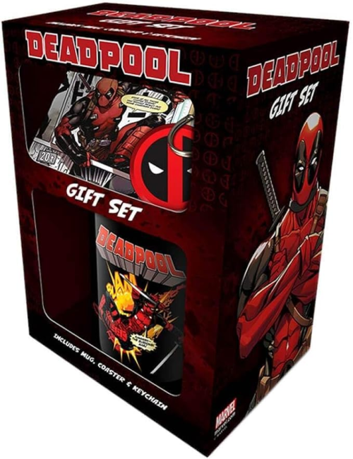 Deadpool Merc Goals Mug Coaster Keychain Gift Set