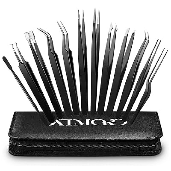 ATMOKO 12 PCS ESD Tweezer Set