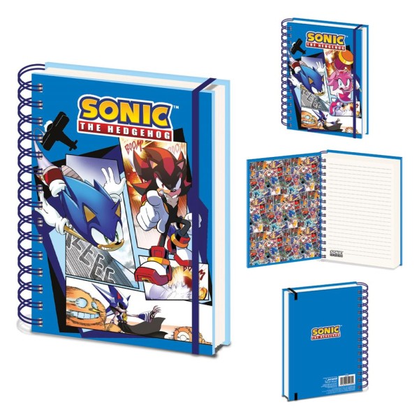 Sonic The Hedgehog Comic Strip Jump Out A5 3d Notebook