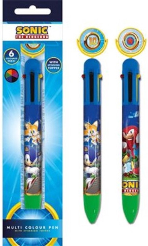 Sonic The Hedgehog Ring Spin Multi Colour Pen