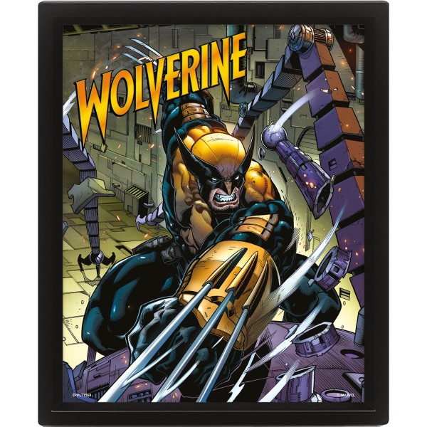 Pyramid Wolverine Berserker Rage 3d Lenticular Poster Framed