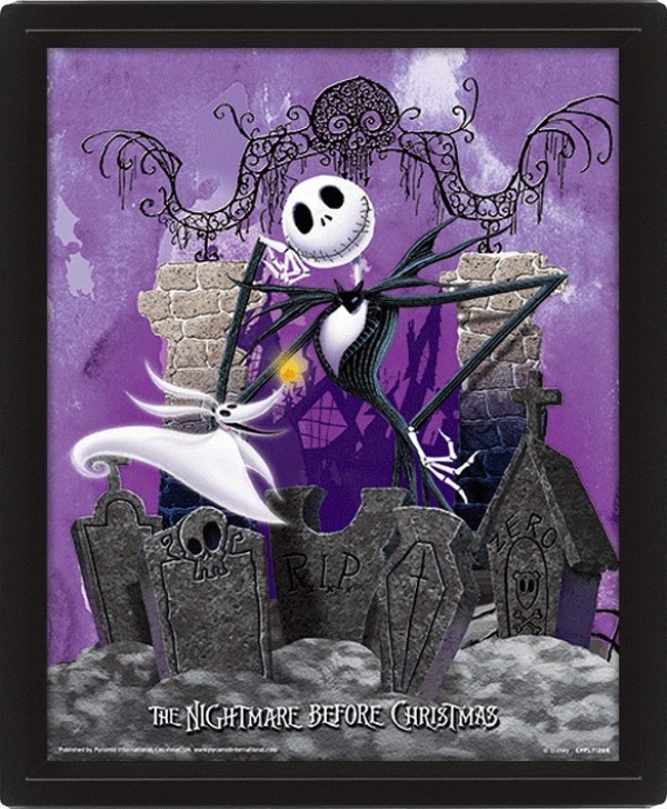 Nightmare Before Christmas Graveyard Framed 3d