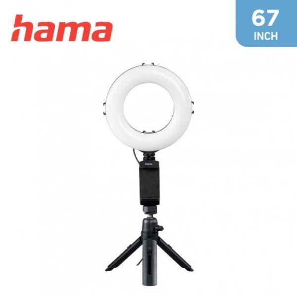 حلقة ضوء LED مقاس 67 بوصة للهواتف الذكية والتابلت من Hama