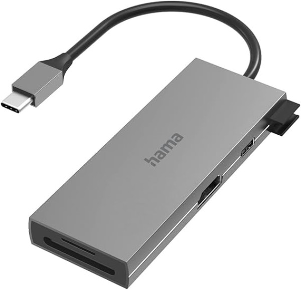 Hama 6-in-1 USB-C Hub, 2 x USB-A, USB-C, HDMI, SD, microSD