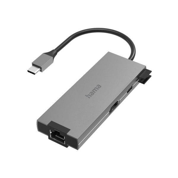 Hama 5-in-1 USB-C Hub, 2 x USB-A, USB-C, HDMI, LAN-Ethernet