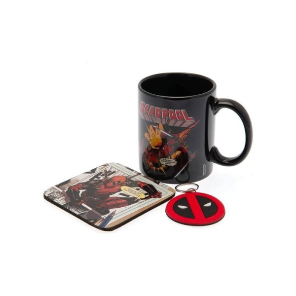 Deadpool Merc Goals Mug Coaster Keychain Gift Set