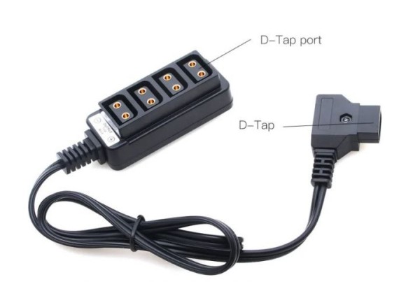 DIGITALFOTO VC01 V-MOUNT BATTERY ADAPTER STRAIGHT CABLE D-TAP MALE PRT TO FOUR D-TAP FEMALE PORT