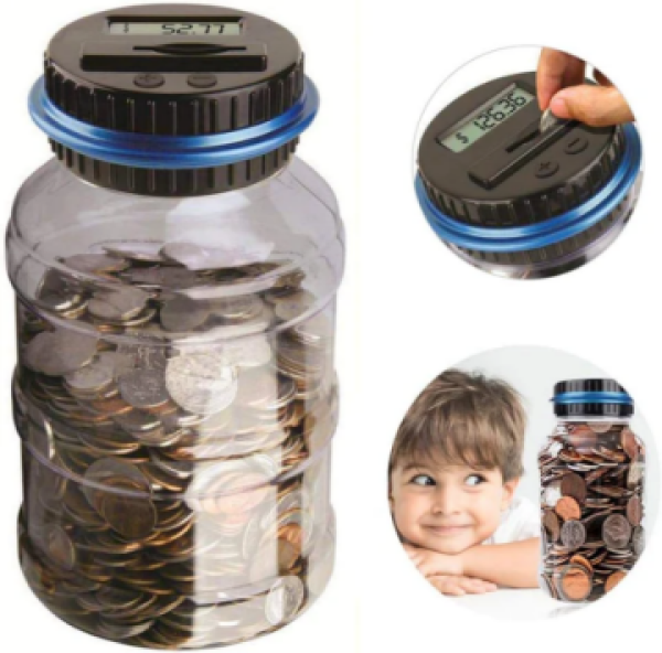 Digital Coin Jar Bank with LCD Display for kuwait coint