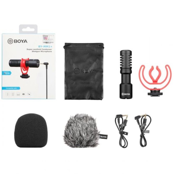 BOYA BY-MM1+ SUPER-CARDIOID CONDENSER SHOTGUN MICROPHONE