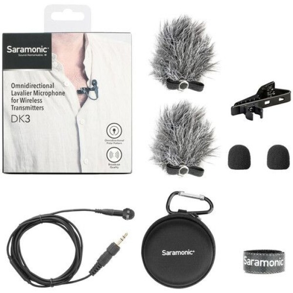 (SARAMONIC DK3A PREMIUM OMNIDIRECTIONAL LAVALIER MICROPHONE (LOCKING 3.5MM TRS CONNECTOR