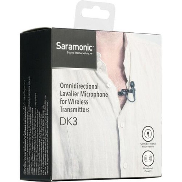 (SARAMONIC DK3A PREMIUM OMNIDIRECTIONAL LAVALIER MICROPHONE (LOCKING 3.5MM TRS CONNECTOR