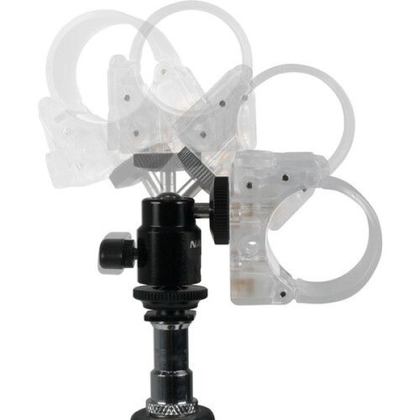 NANLITE HD-T12+BH PAVOTUBE TRANSPARENT POLYCARBONATE CLIP WITH MINI BALL HEAD