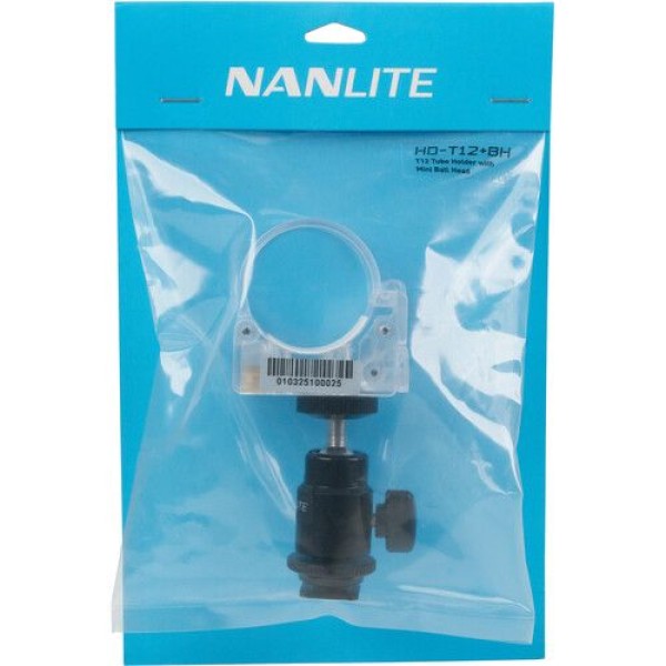 NANLITE HD-T12+BH PAVOTUBE TRANSPARENT POLYCARBONATE CLIP WITH MINI BALL HEAD