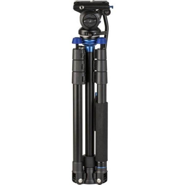 BENRO A2883FS4PRO REVERSE-FOLDING ALUMINUM TRAVEL TRIPOD WITH S4PRO FLUID VIDEO HEAD