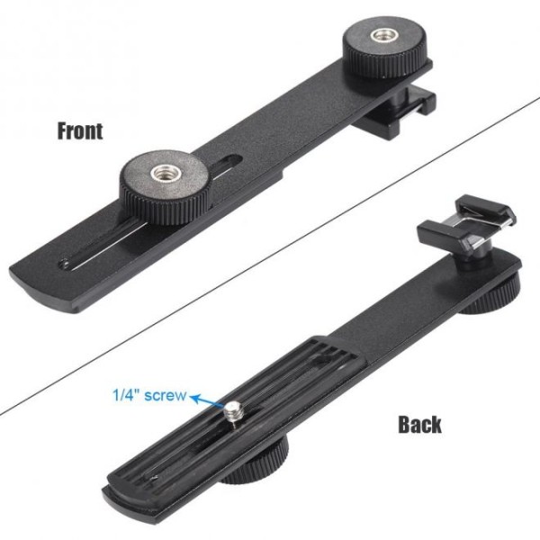 BOYA BY-C01 ALUMINIUM ALLOY UNIVERSAL BRACKET ADDITIONAL COLD SHOE AND 1/4" SCREW MOUNT