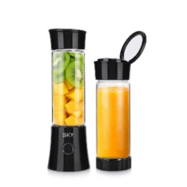 480ml USB Rechargeable Juicer Bottle with 6 blades Material:  Stainless steel Glass Color: WhiteCapacity 480mlBattery 2000MAH