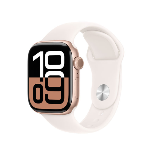 ساعة ابل الجيل العاشر GPS هيكل من الألومنيوم باللونRose Gold  ,مقاس 42 ملم, S/M