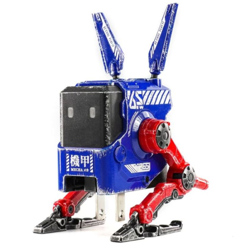 GravaStar Alpha65 65W GaN EU&UK Plug War Damage Blaze Blue Fast Charger
