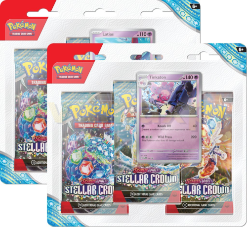 Pokemon TCG: S & V Stellar Crown (Sv07)  3 Pack Blister (Assorted 1 Piece)