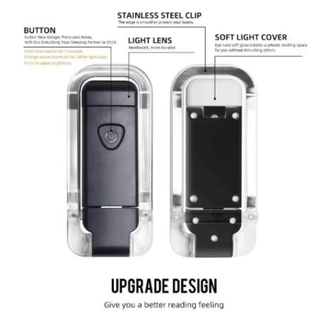 مصباح قراءة ليتوم جينيريك قابل لإعادة الشحن, Bookmark Light - اسود