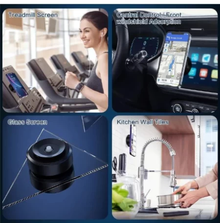 حامل هاتف مغناطيسي Vacuum Suction ,فضي