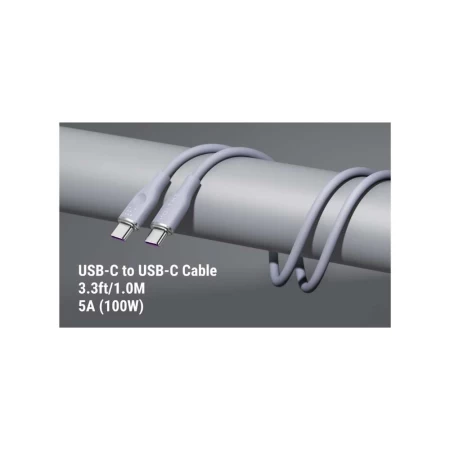 Voltme Powerlink Moss Liquid Silicon Cable Type C to Type C 5A / 1M (100W) Emarker Gray