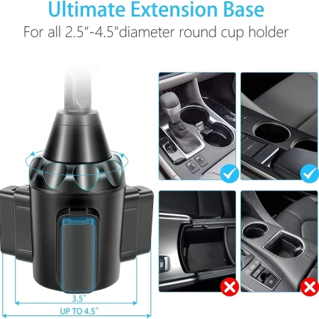 Topgo Cup Holder Phone Mount – Black