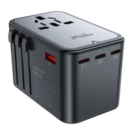Z1 PD75W GaN (3*USB-C+2*USB-A) multifunctional charging adapter  black gray