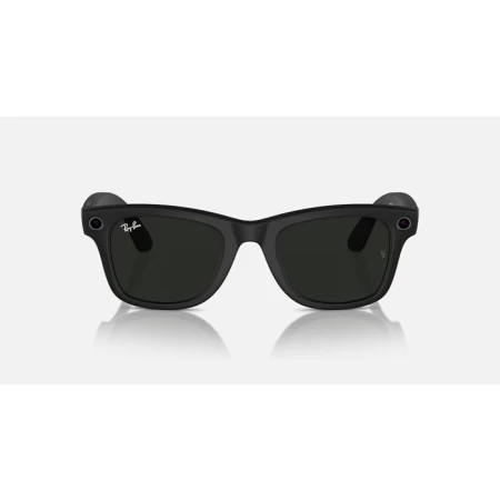 Ray-Ban Meta Wayfarer Matte Black / Clear Green Transitions Glasses