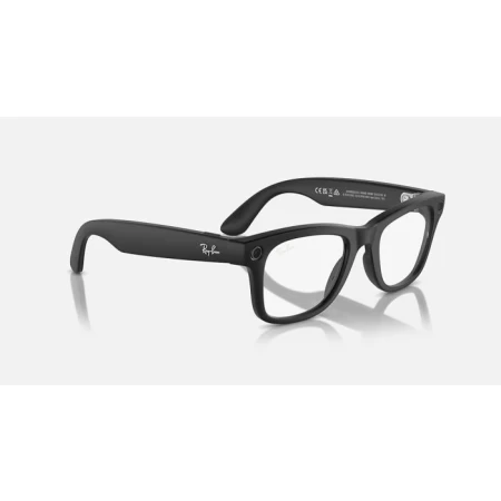Ray-Ban Meta Wayfarer Matte Black / Clear Green Transitions Glasses
