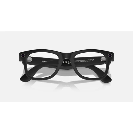 Ray-Ban Meta Wayfarer Matte Black / Clear Green Transitions Glasses