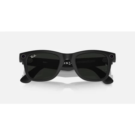 Ray-Ban Meta Wayfarer Matte Black / Clear Green Transitions Glasses