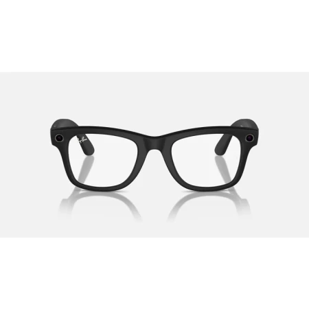 Ray-Ban Meta Wayfarer Matte Black / Clear Green Transitions Glasses