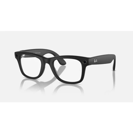 Ray-Ban Meta Wayfarer Matte Black / Clear Green Transitions Glasses