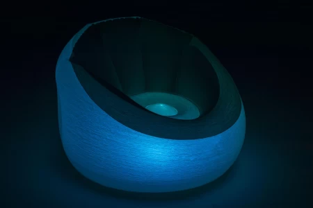 بيست واي، 40 بوصة × 38 بوصة × 28 بوصة/1.02MX 97 سم × 71 سم كرسي هوائي LED قابل للنفخ