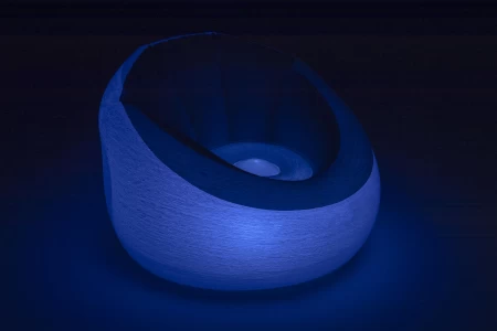 بيست واي، 40 بوصة × 38 بوصة × 28 بوصة/1.02MX 97 سم × 71 سم كرسي هوائي LED قابل للنفخ
