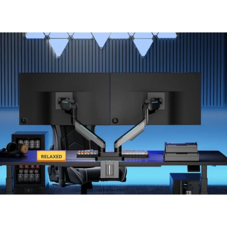 GamerTek Pivot Dual RGB Monitor Arm - Black