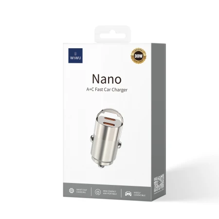 ويوي شاحن سيارة  نانو سريع 30 وات ثنائي تايب سي