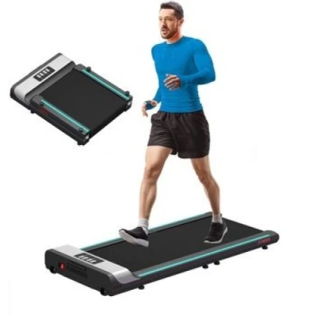 جهاز المشي المنزلي الذكي القابل للطي يتحمل حتى 120 كجم - اسود تركواز