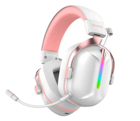 سيدس سماعة رأس لاسلكية Defender 3 Mode مثبتة على الرأس باللون الأبيض