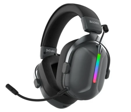 سيدس سماعة رأس لاسلكية  Defender 3 Mode مثبتة على الرأس باللون الأسود