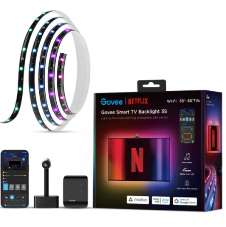 جوفي إضاءة خلفية للتلفزيون من إنفيشوال ٥٥-٦٥ بوصة، ٣ ثوانٍ،H6098(Netflix Edition)