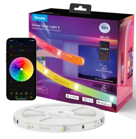 جوفي شريط إضاءة LED RGBIC Wi-Fi + Bluetooth مع طبقة واقية (5 أمتار) - H612A