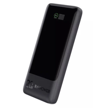 راف باورRP-PB1237 PD20W بايونير باور بانك 10000 مللي أمبير/ساعة، 3 منافذ، أسود