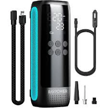 راف باور مضخه الهواء إطارات السيارة الذكي RP-PC1084Pro، أسود